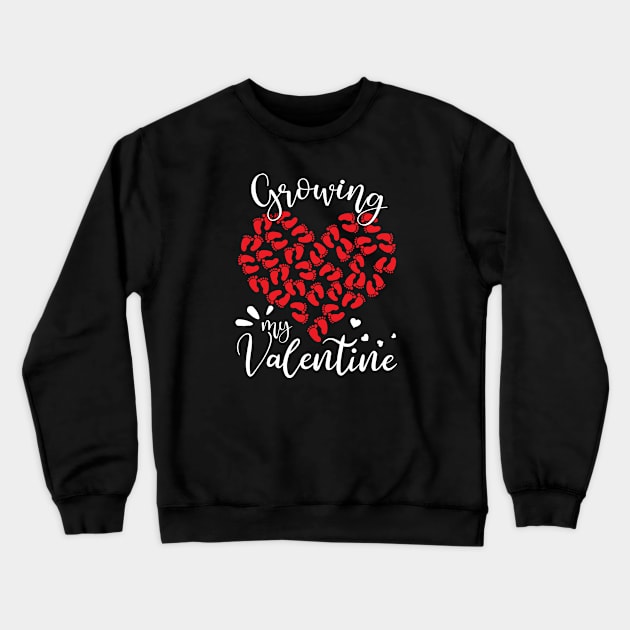 Growing My Valentine - Cool Pregnant Valentines day gift Crewneck Sweatshirt by mahmuq